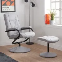 Memphis Swivel Chair with Footstool - Grey