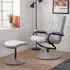 Memphis Swivel Chair with Footstool - Grey
