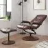 Memphis Swivel Chair with Footstool - Tan