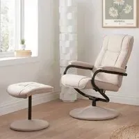Memphis Swivel Chair with Footstool - Wheat