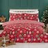 Merry and Bright Double Duvet Cover Set - Red, Polycotton