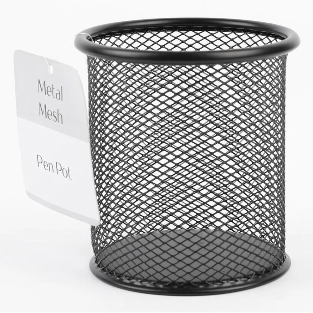 Mesh Pen Holder - Black, Metal