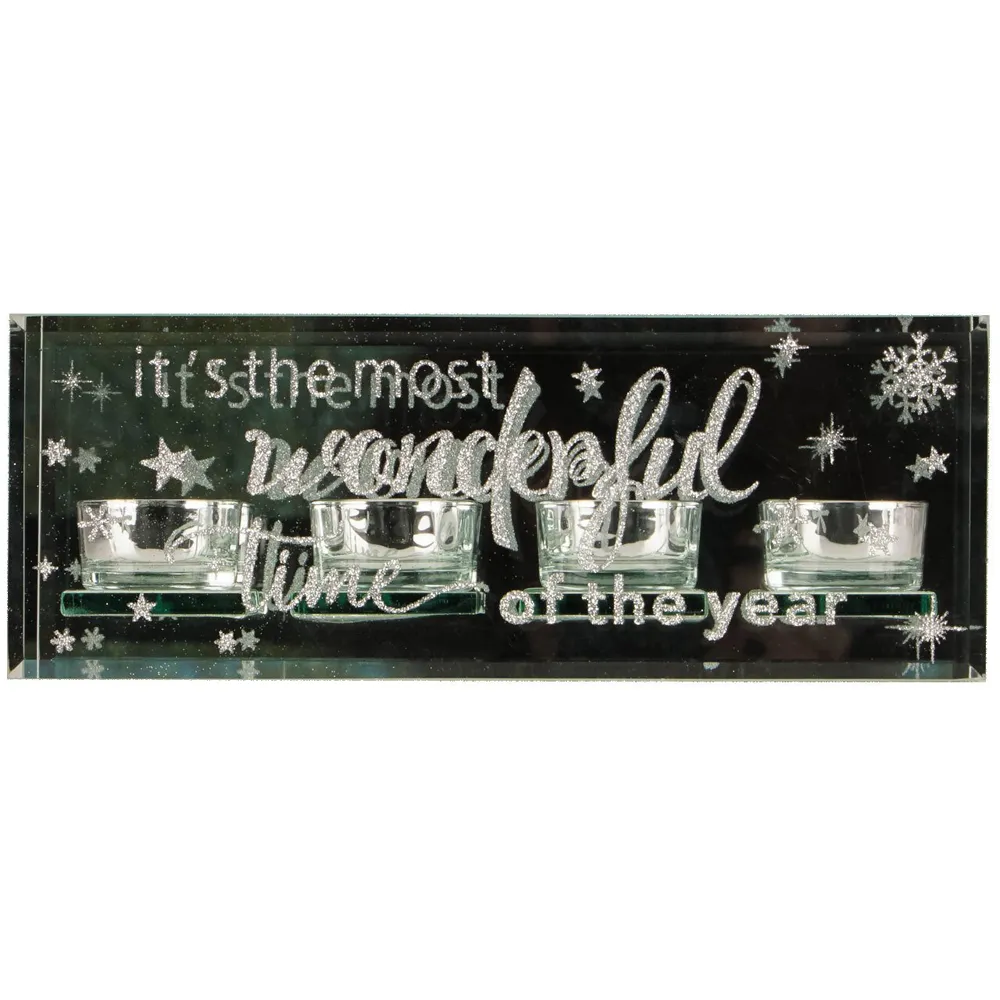 Message Triple Christmas Tealight Holder