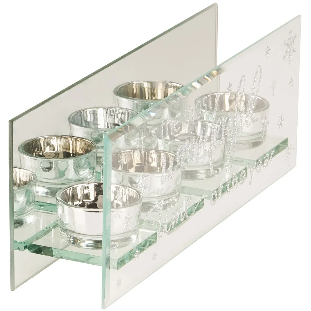Message Triple Christmas Tealight Holder image