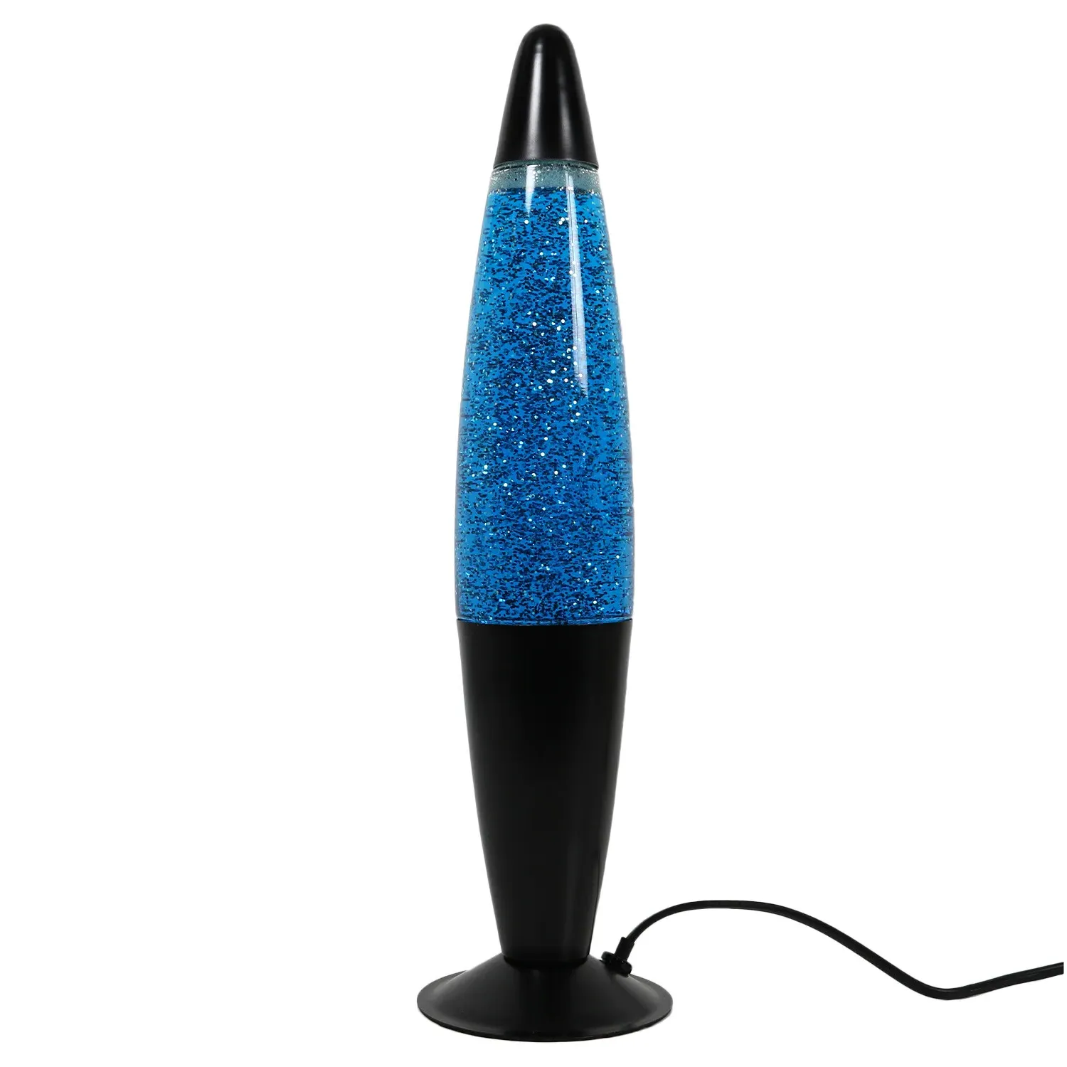 Metal Glitter Lava Lamp - Black