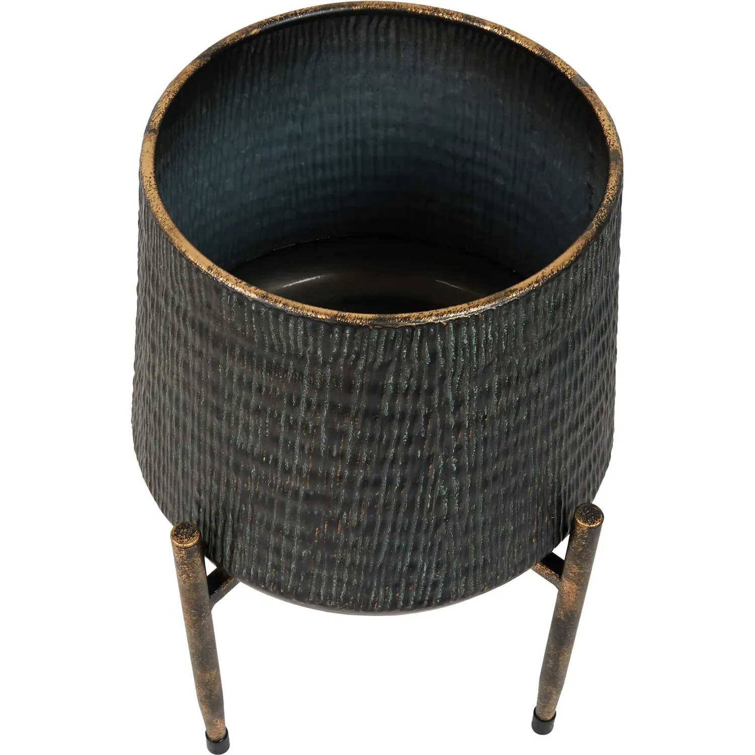 Metal Planter on Stand - Black