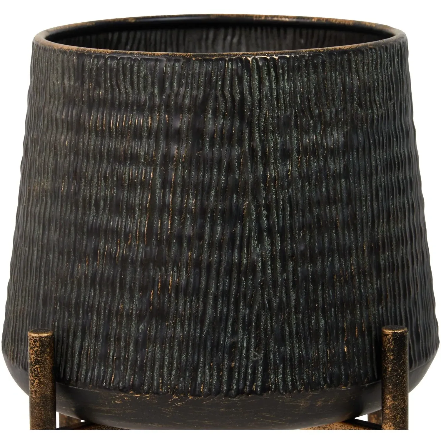 Metal Planter on Stand - Black