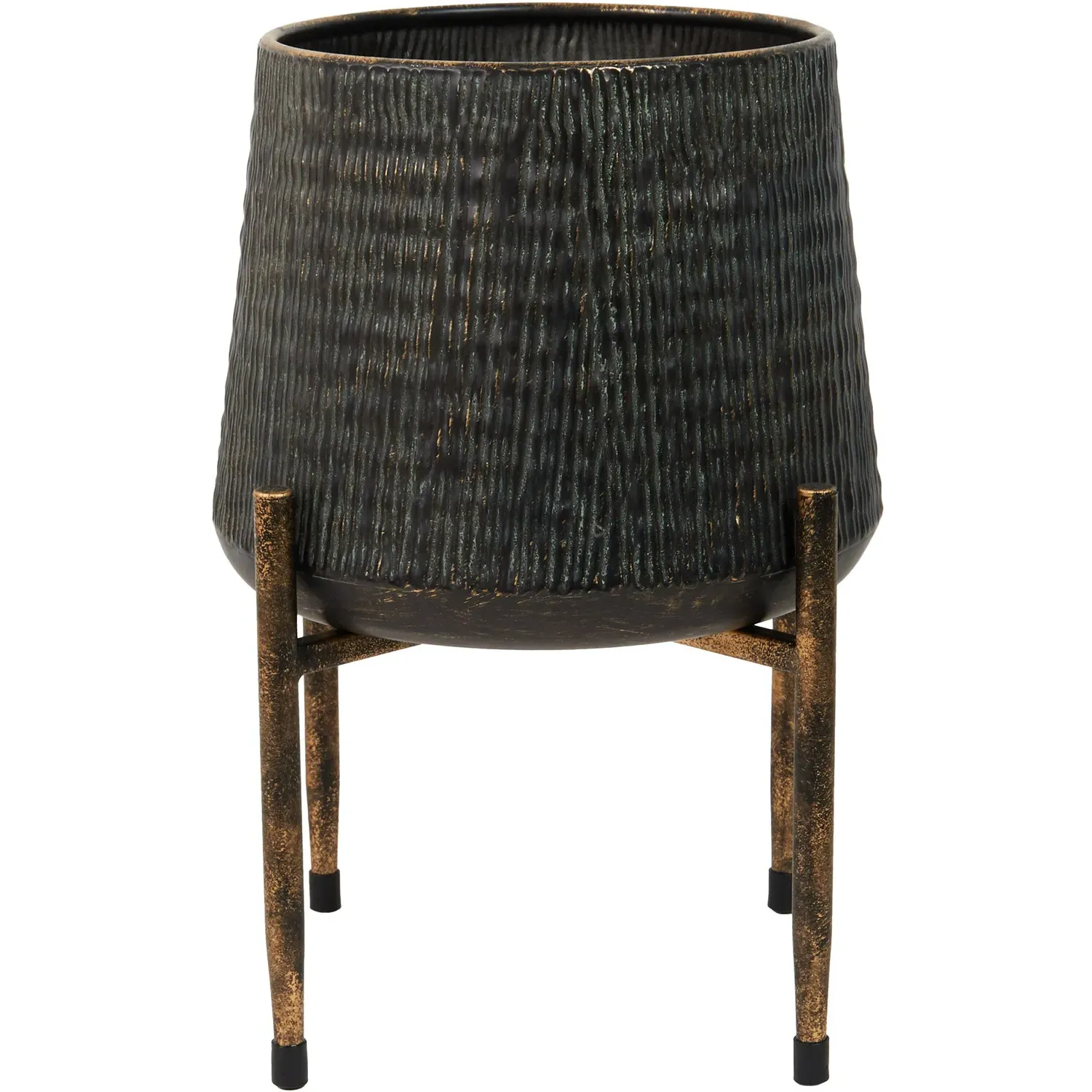 Metal Planter on Stand - Black