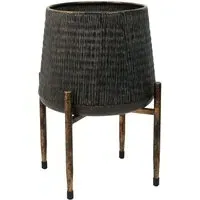 Metal Planter on Stand - Black