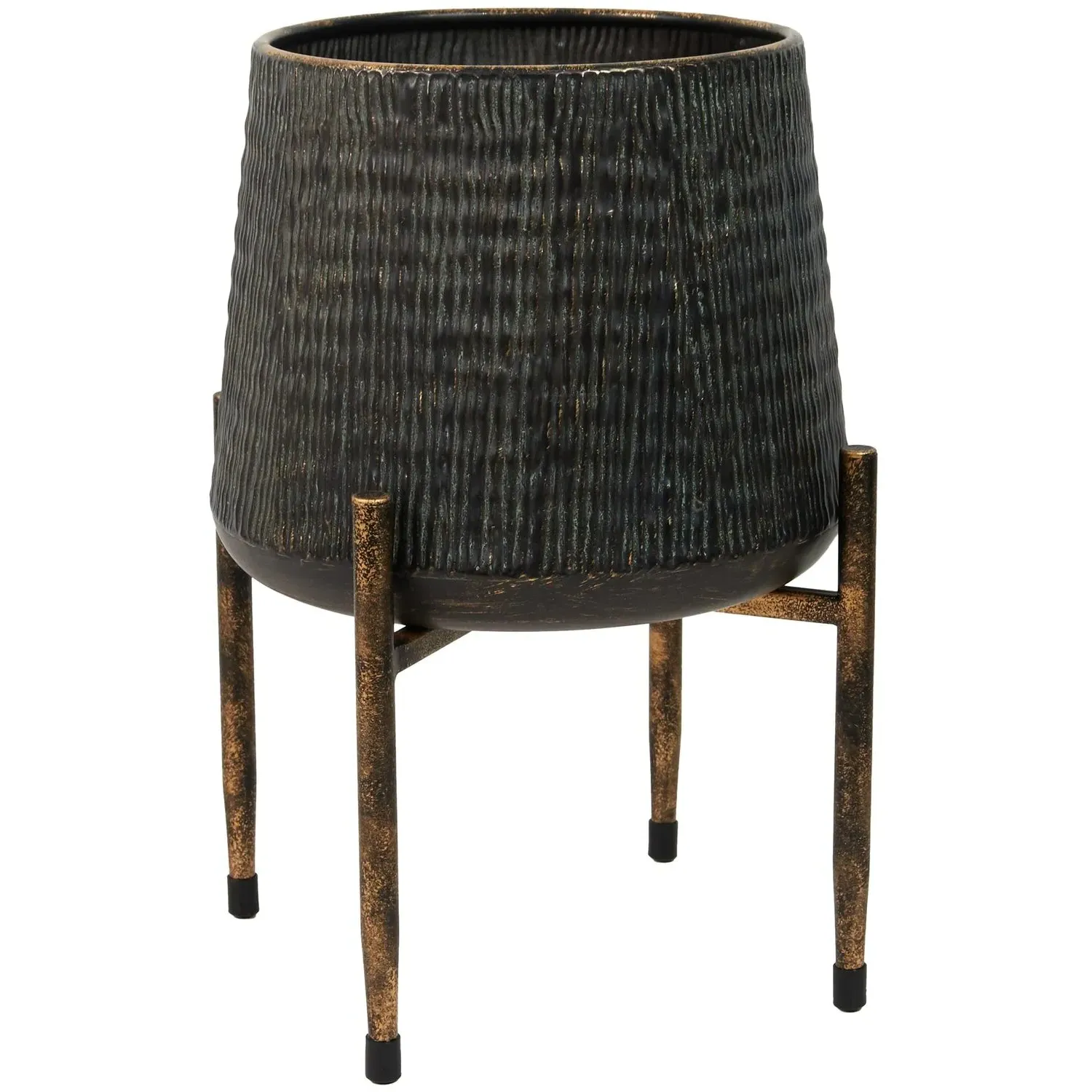 Metal Planter on Stand - Black image