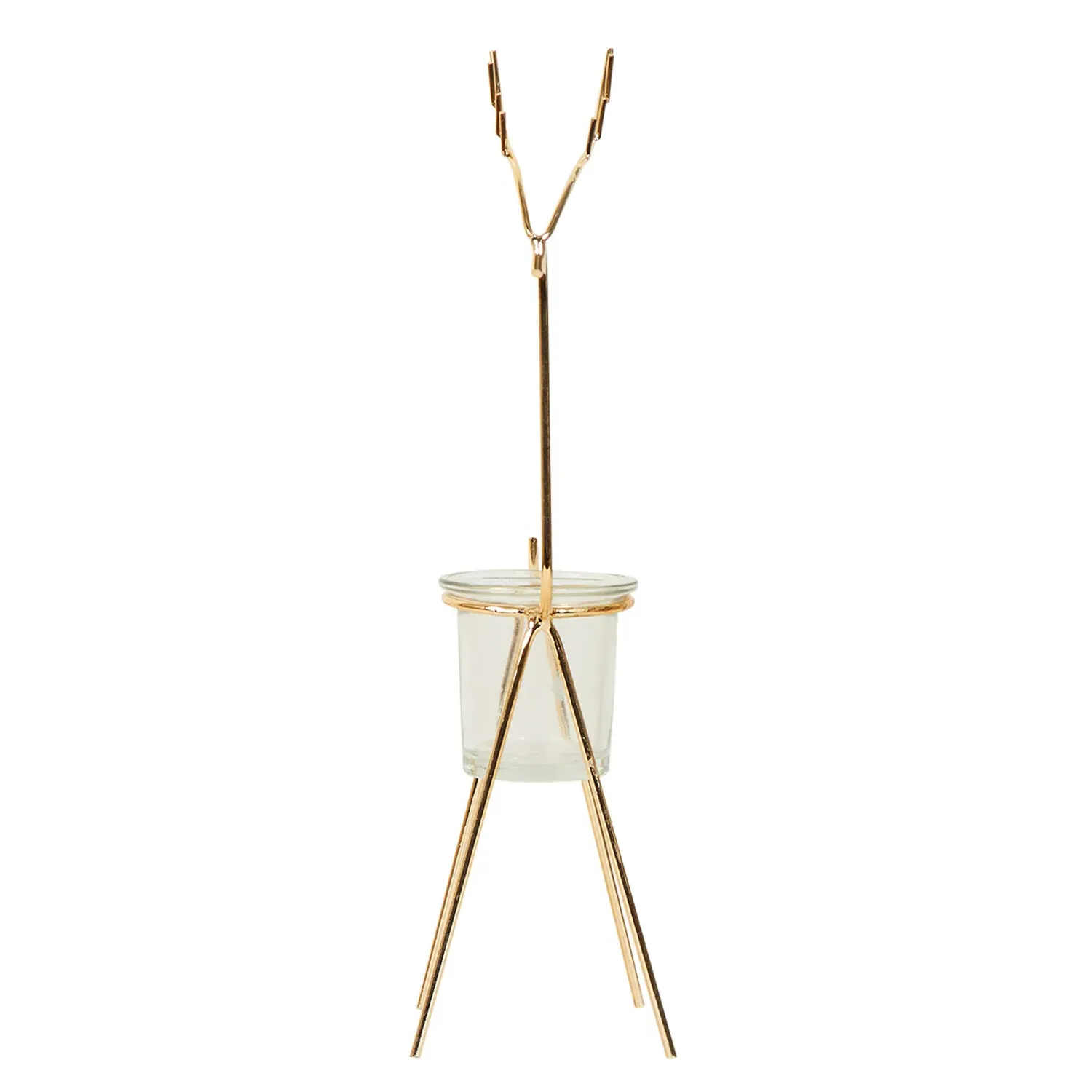 Metal Reindeer Tealight Holder - Gold