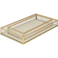 Metal Tray Set of 2 - Gold