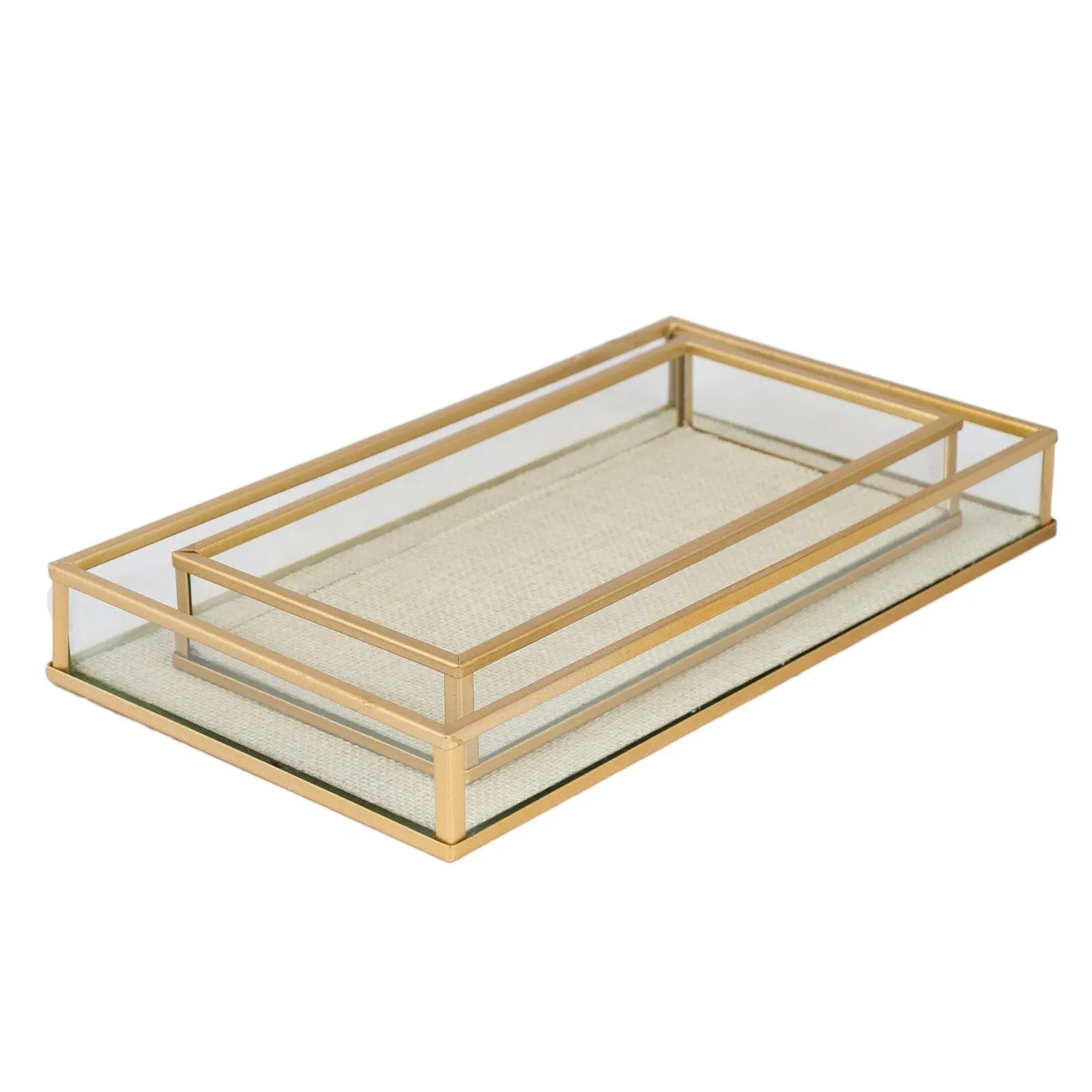 Metal Tray Set of 2 - Gold image