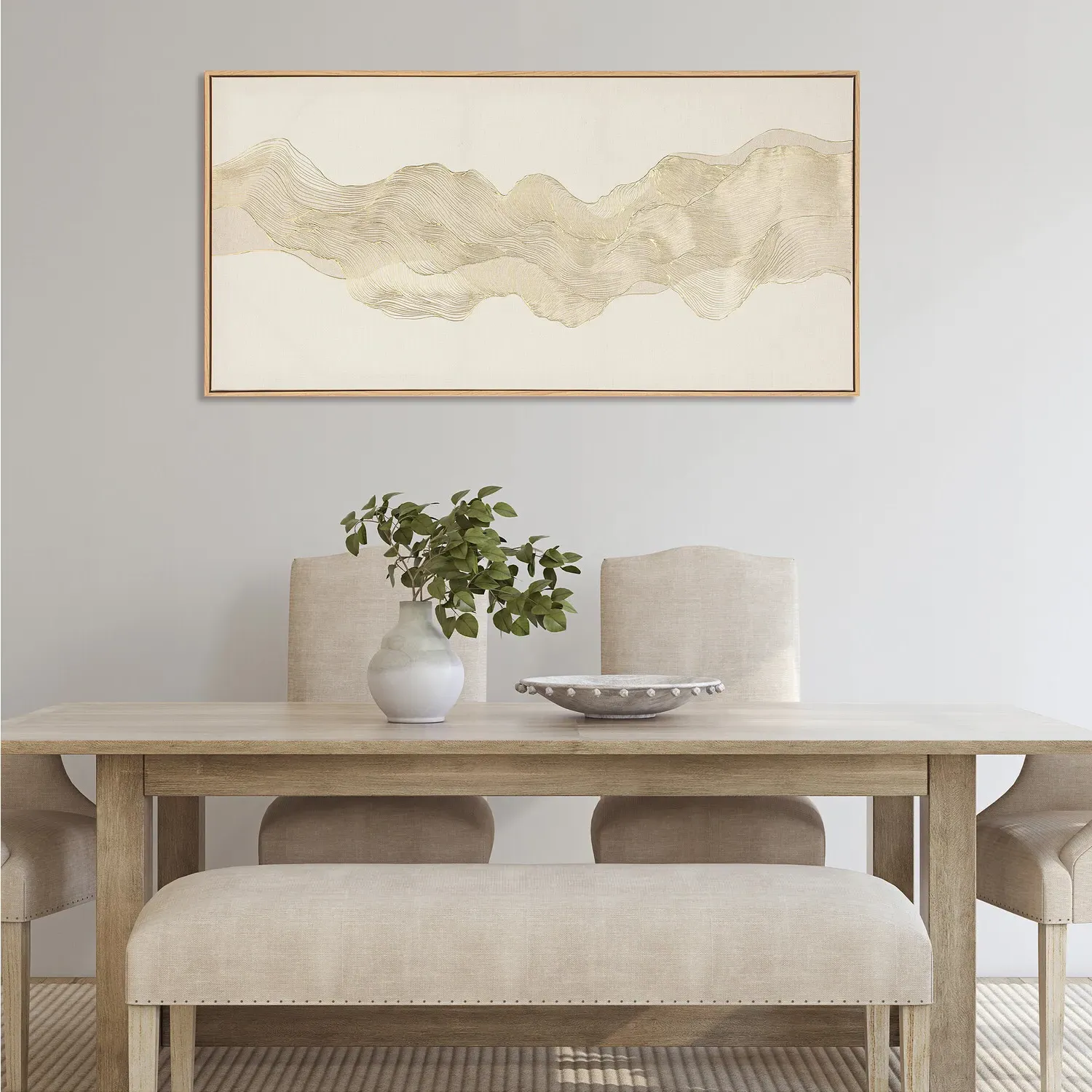 Metallic Wave Framed Art - Gold