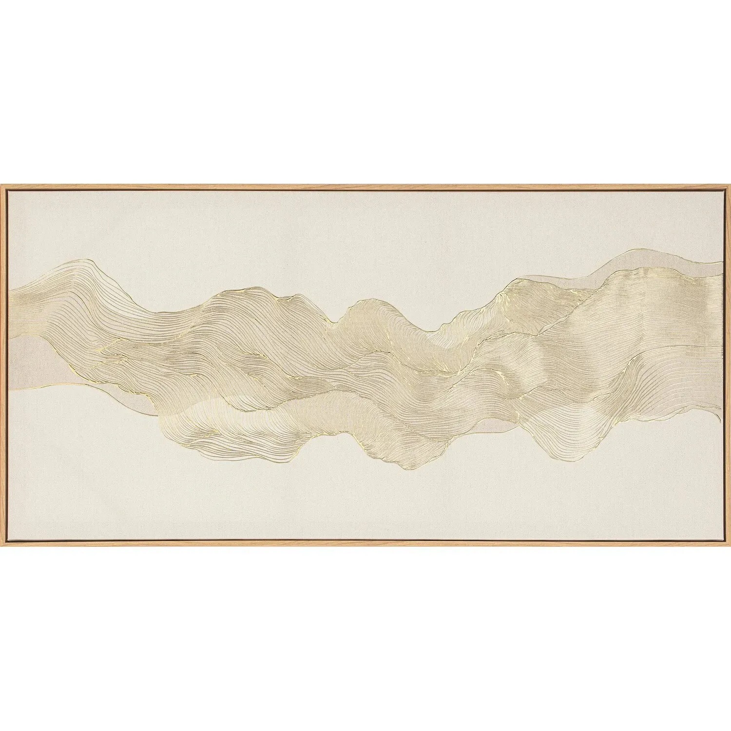 Metallic Wave Framed Art - Gold image