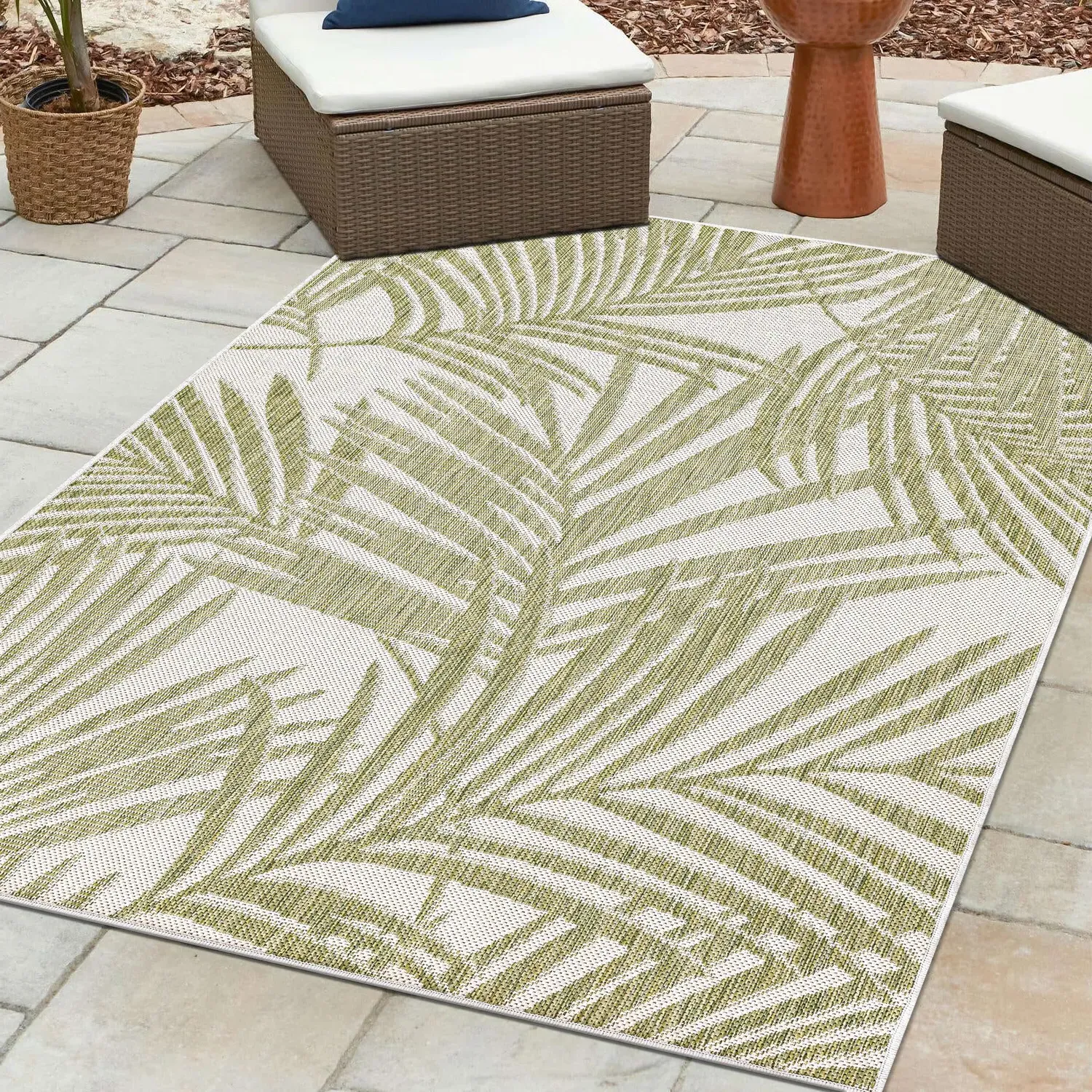 Miami Palm 120cm Indoor Outdoor Rug - Green