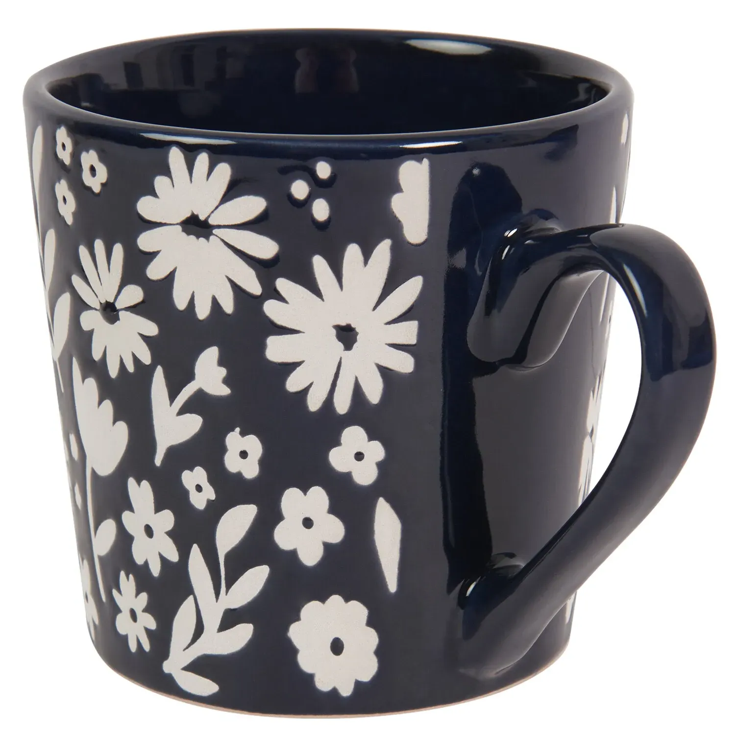 Midnight Flower Wax Resistant Mug - Midnight Blue