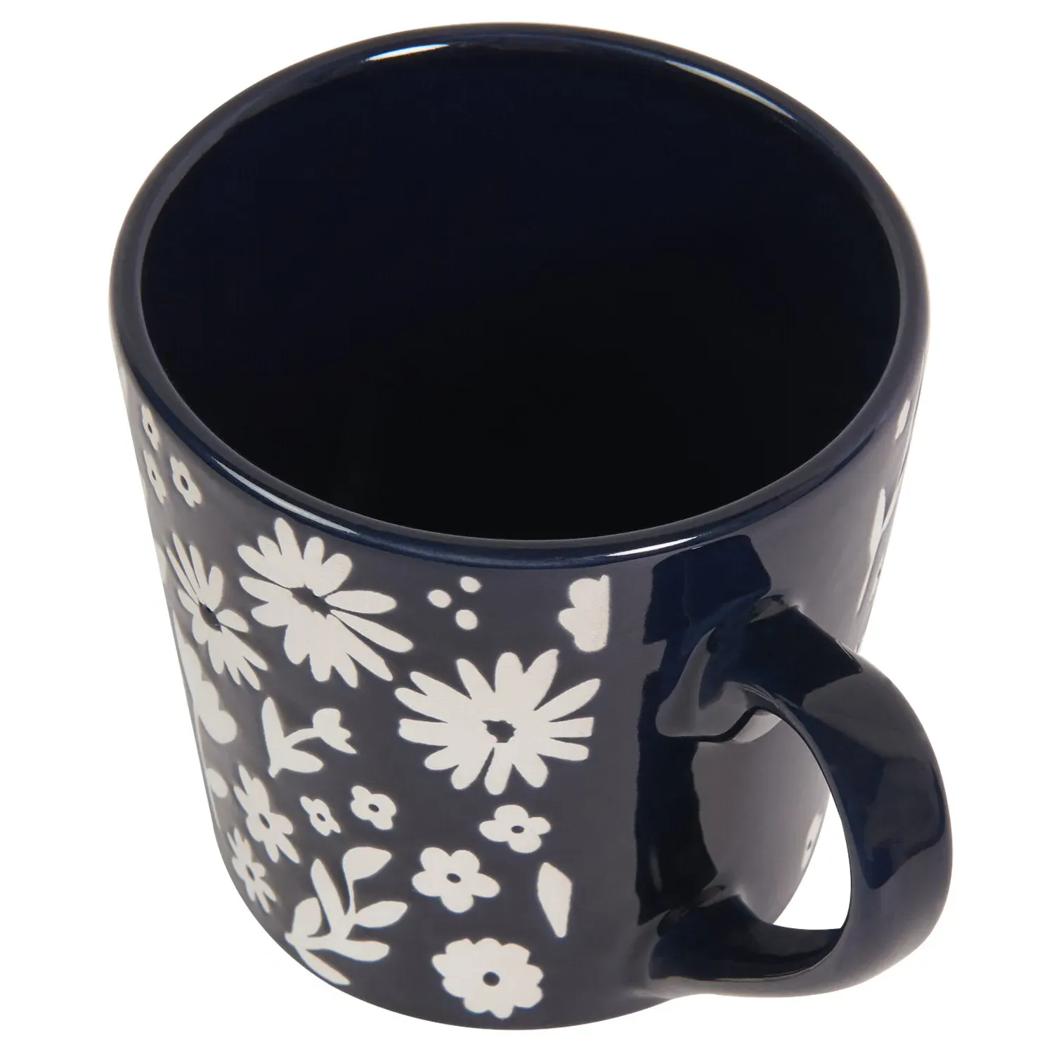 Midnight Flower Wax Resistant Mug - Midnight Blue