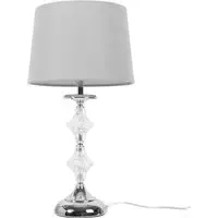Mila Crystal Table Lamp - Grey, Chrome