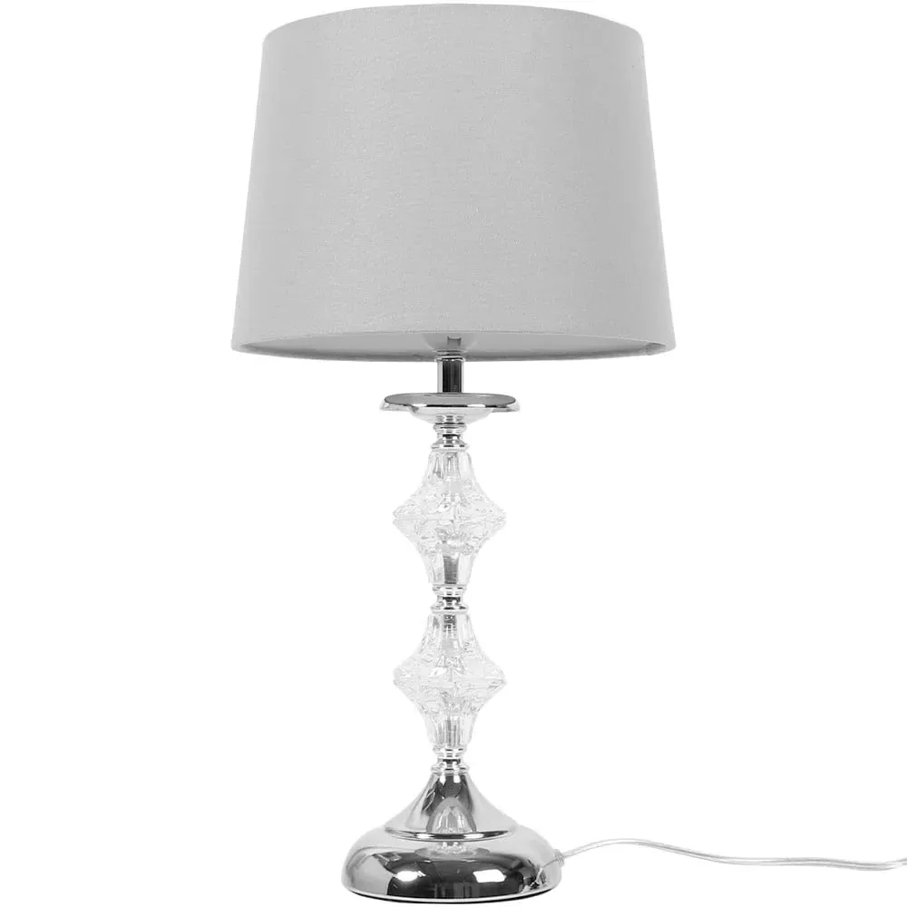 Mila Crystal Table Lamp - Grey, Chrome image