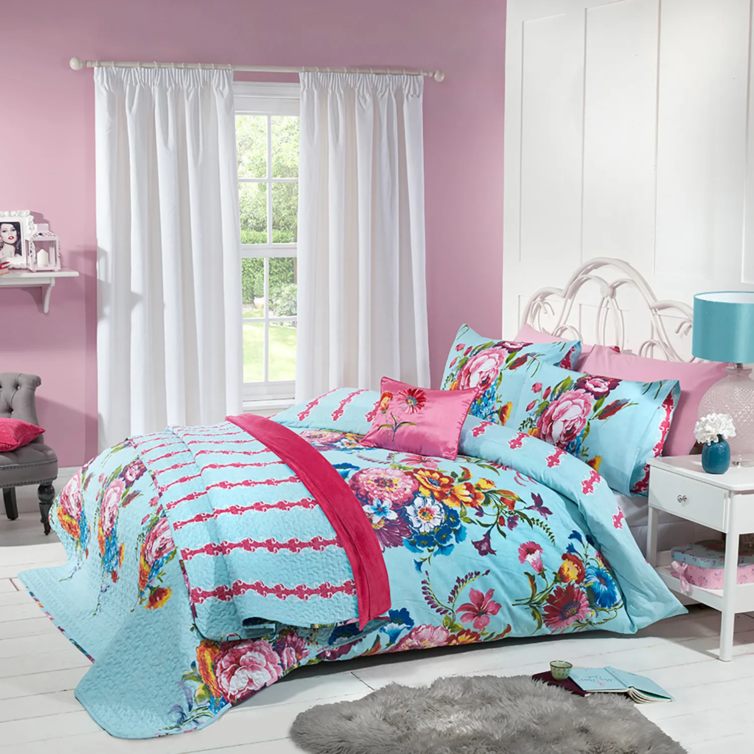 Milady's Chamber Printed Duvet - Azure Blue image