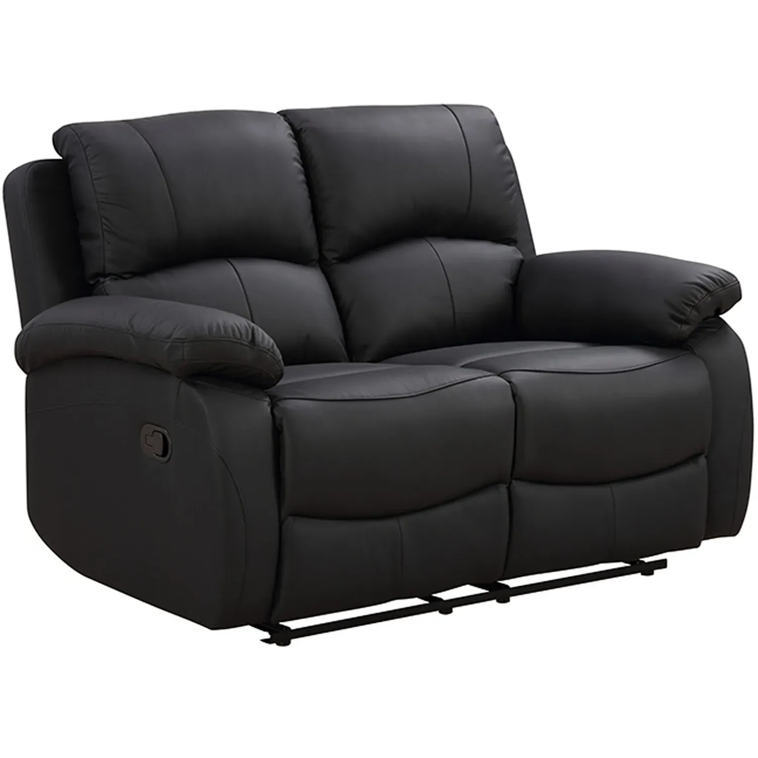 Milano 2-Seater Recliner Sofa - Black, Leather