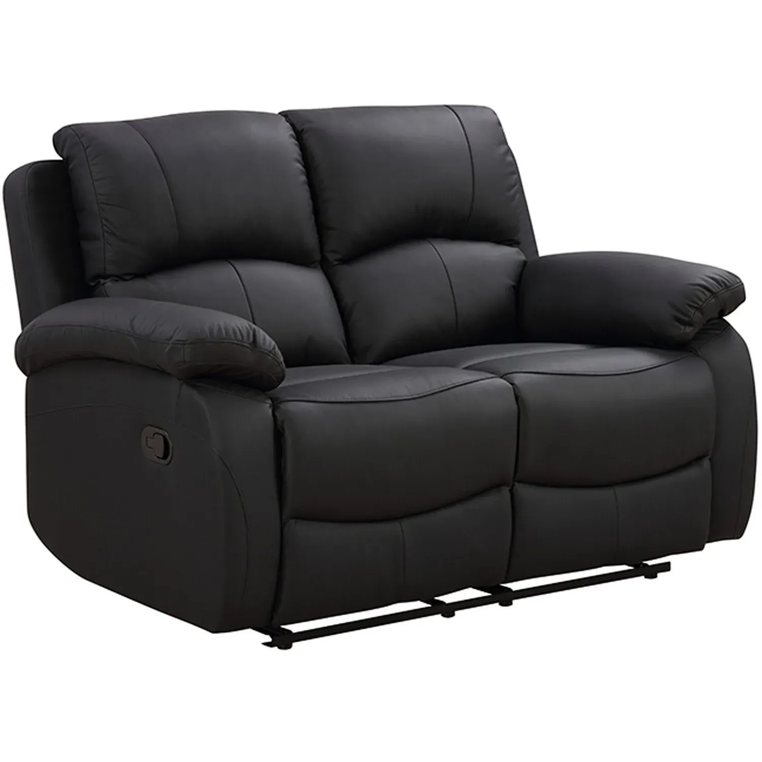Milano 2-Seater Recliner Sofa - Black, Leather