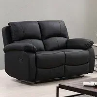 Milano 2-Seater Recliner Sofa - Black, Leather