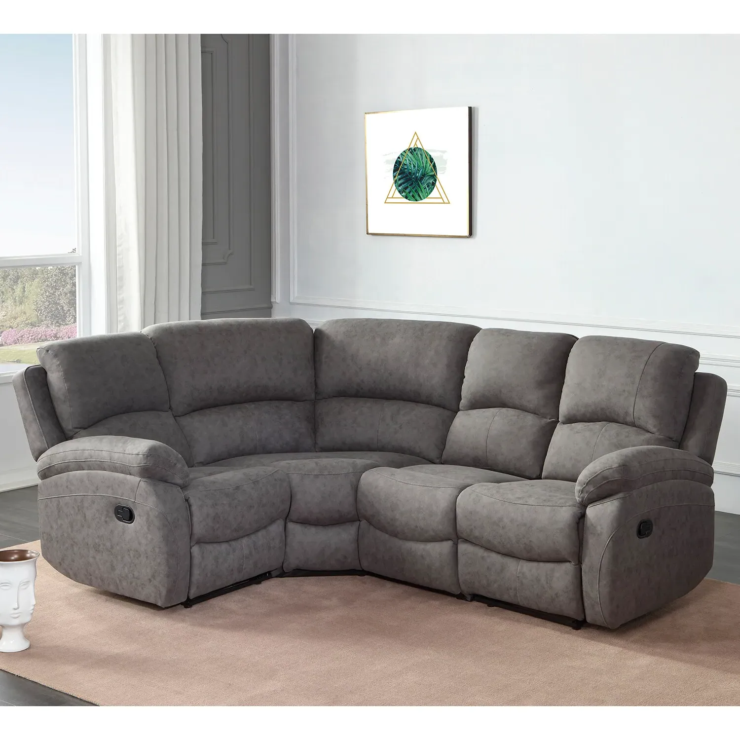 Milano Corner Recliner Sofa - Grey
