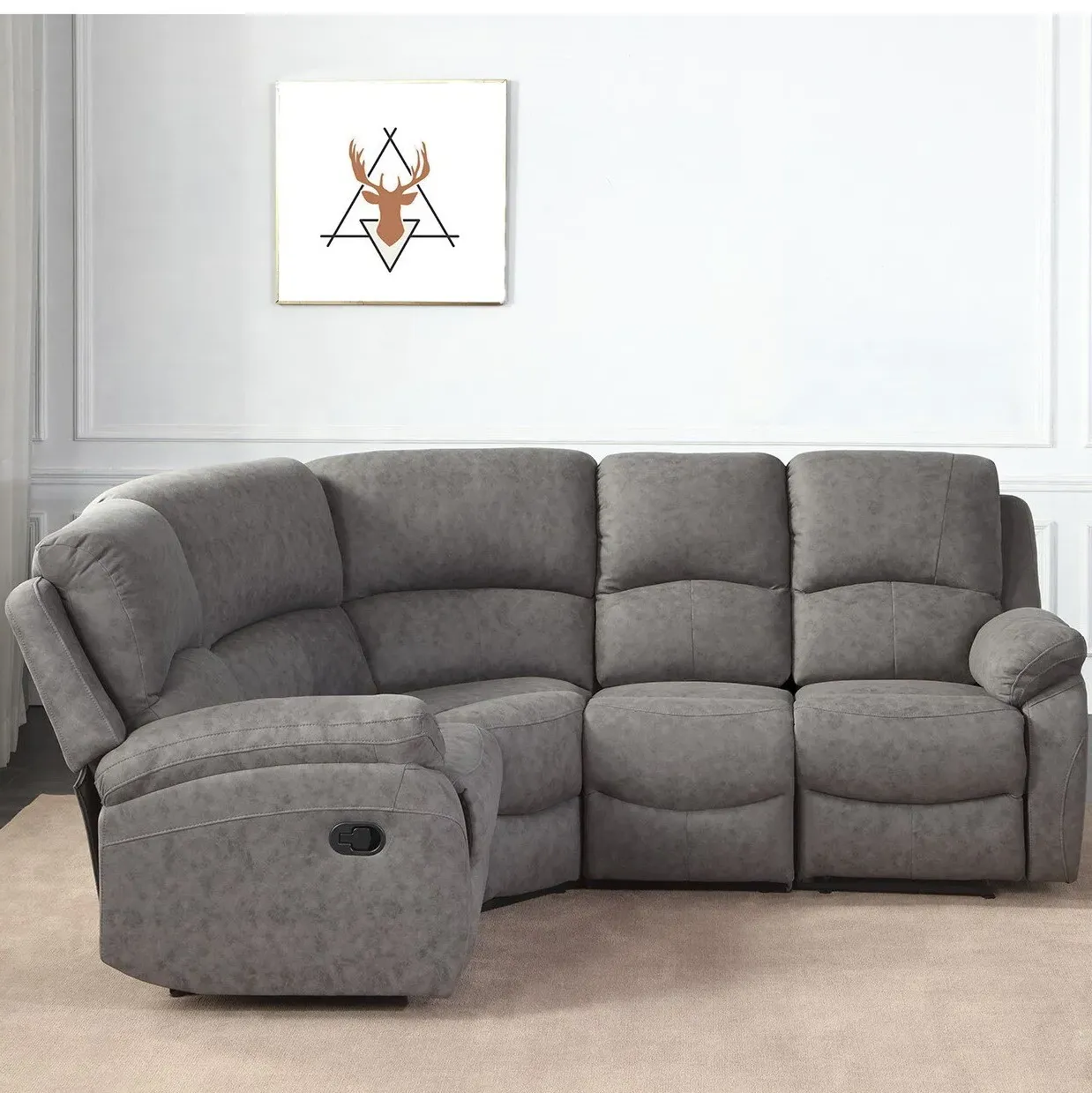 Milano Corner Recliner Sofa - Grey