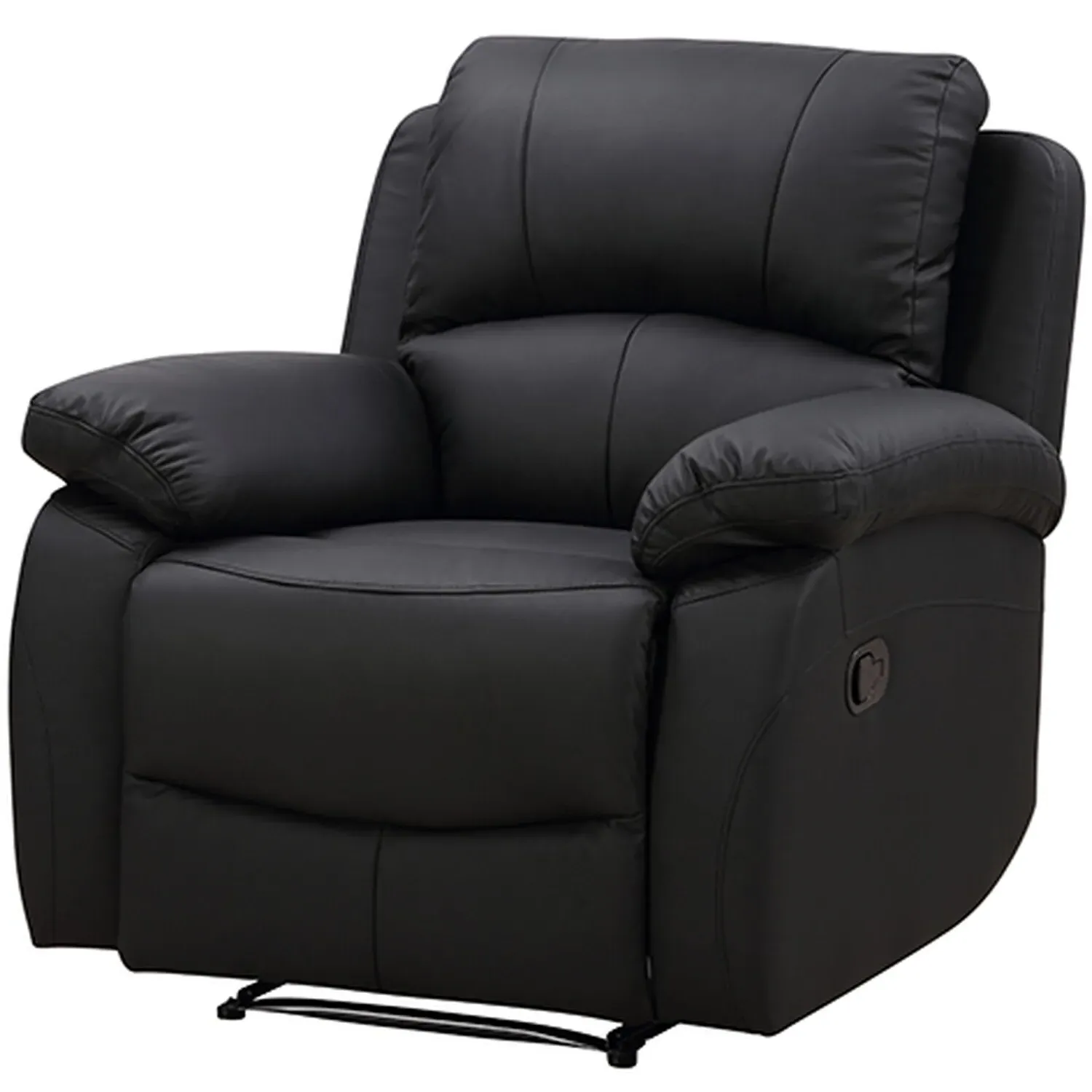 Milano Manual Recliner Chair - Black, PU Leather