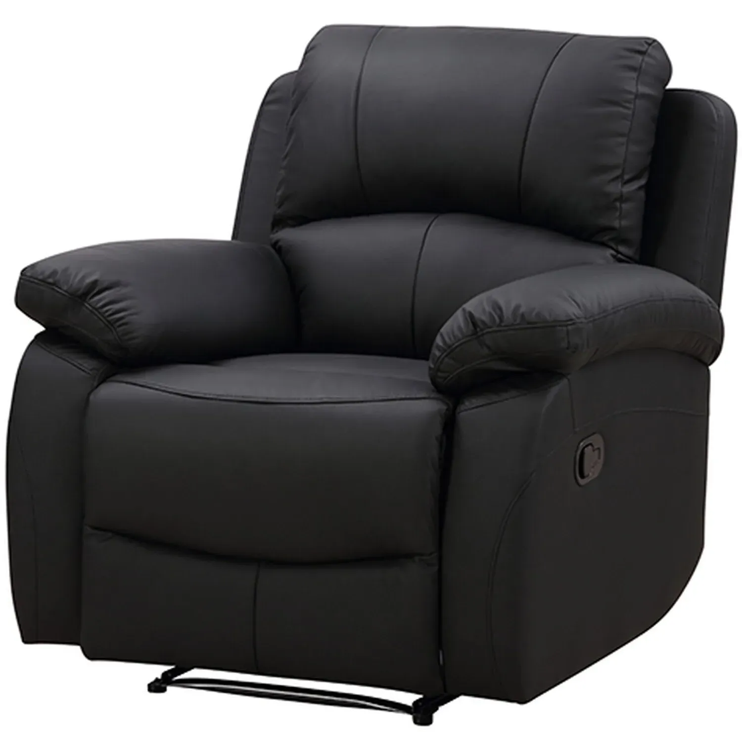 Milano Manual Recliner Chair - Black, PU Leather