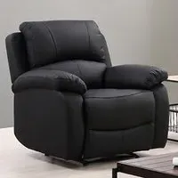 Milano Manual Recliner Chair - Black, PU Leather