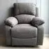 Milano Manual Recliner Chair - Charcoal Grey, Fabric