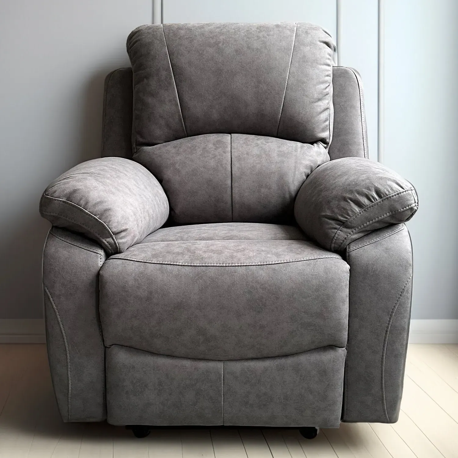 Milano Manual Recliner Chair - Charcoal Grey, Fabric