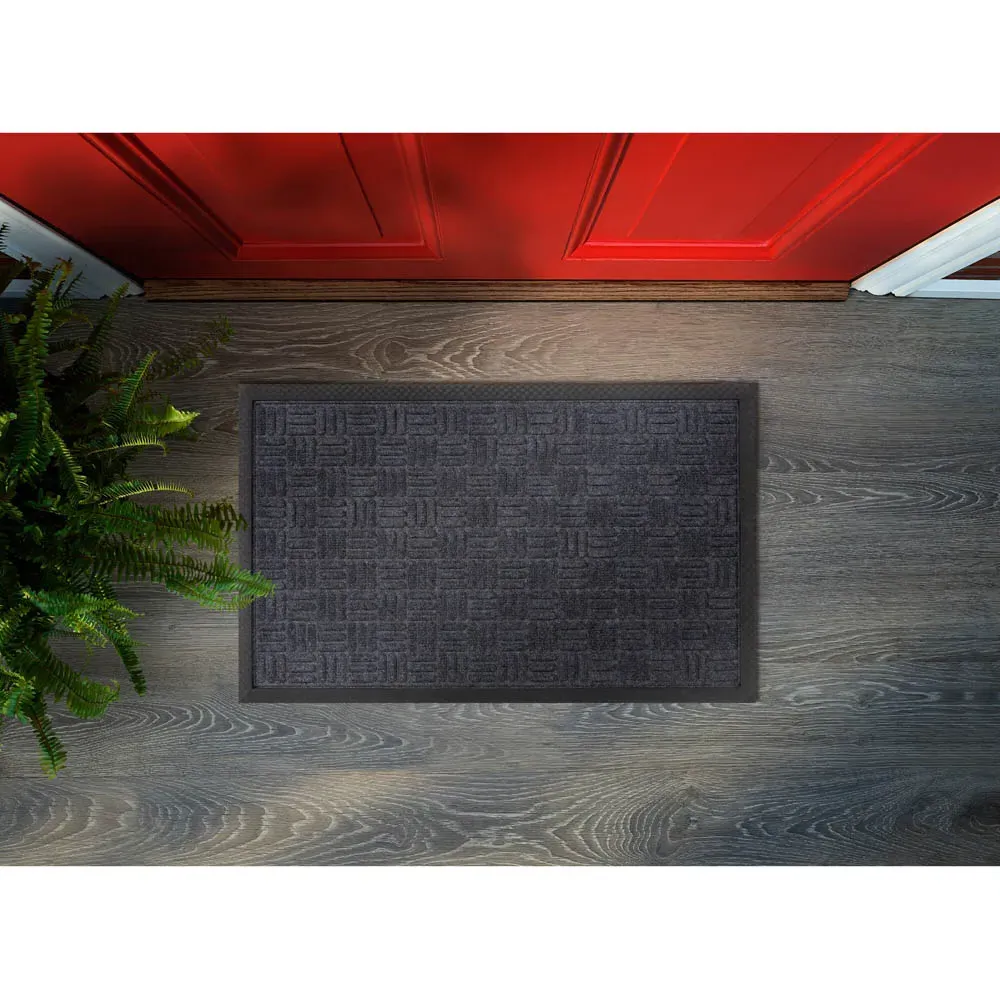 Millbrook Embossed Crossed Doormat - Grey