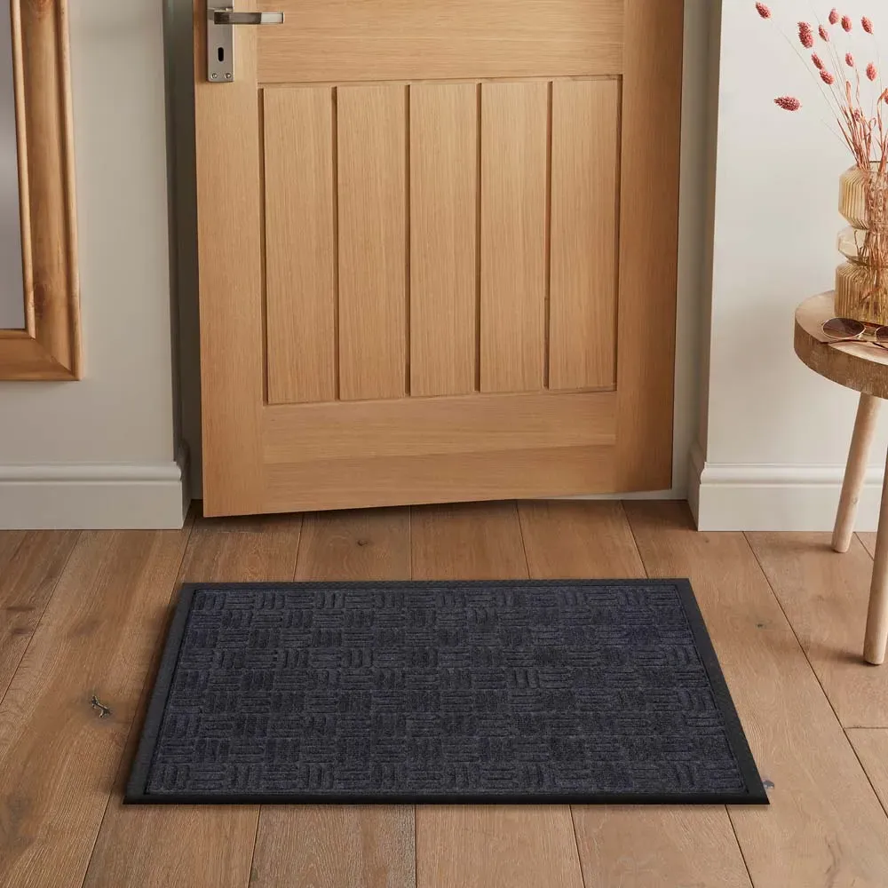Millbrook Embossed Crossed Doormat - Grey