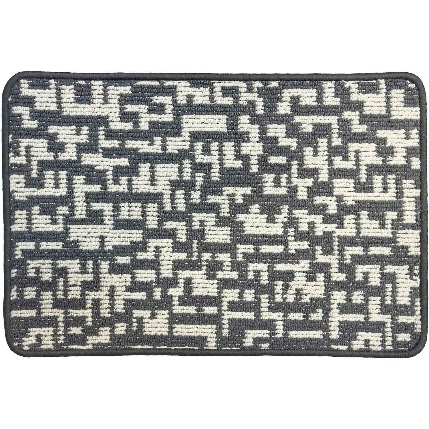 Milly Maze Washable Mat - Light Grey, Black image