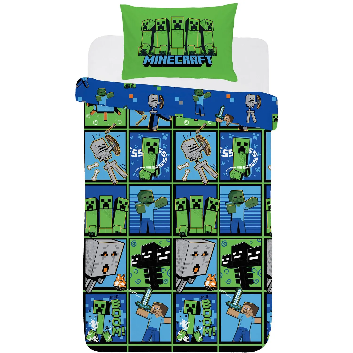 Minecraft Jump in Line Duvet Set - Green image