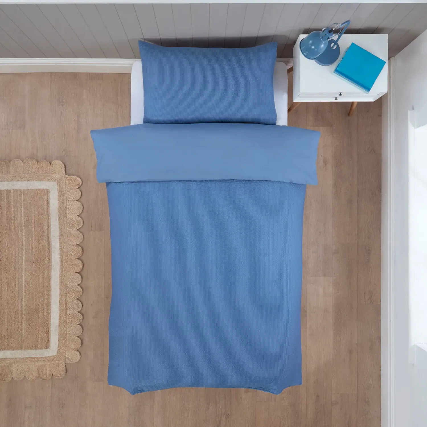 Mini Seersucker Duvet Set - Blue