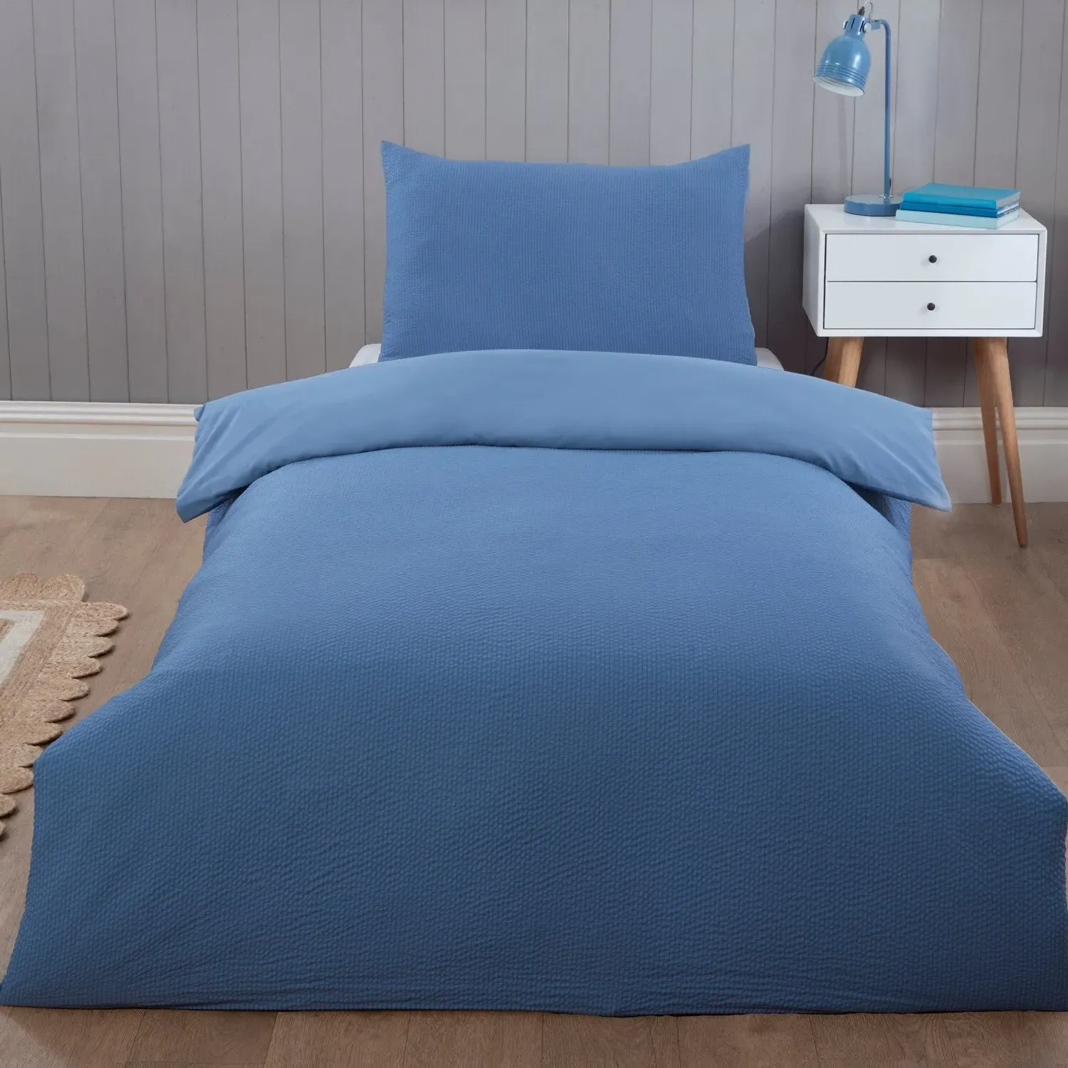 Mini Seersucker Duvet Set - Blue