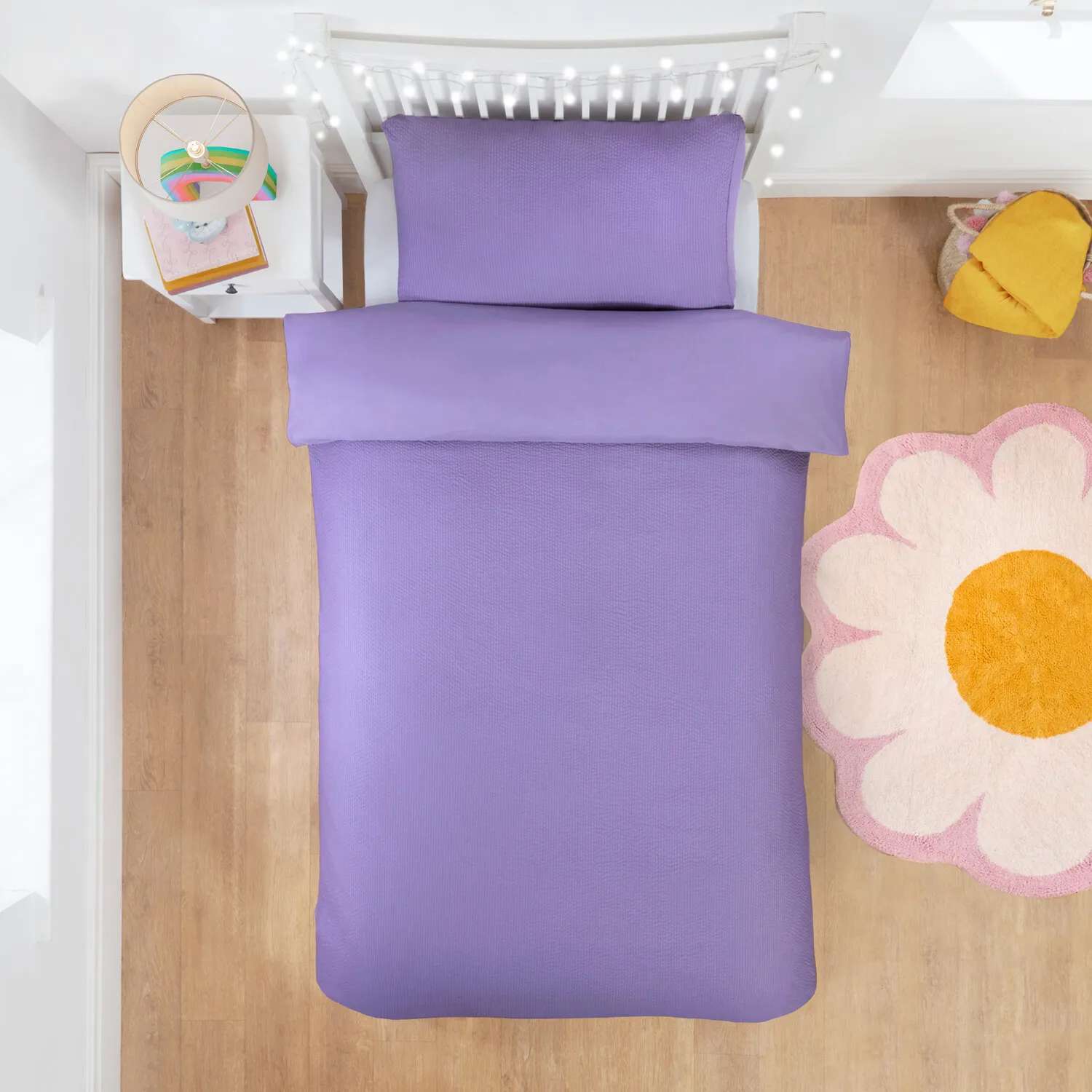 Mini Seersucker Duvet Set - Purple