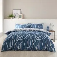 Mira Abstract Double Duvet Set - Navy