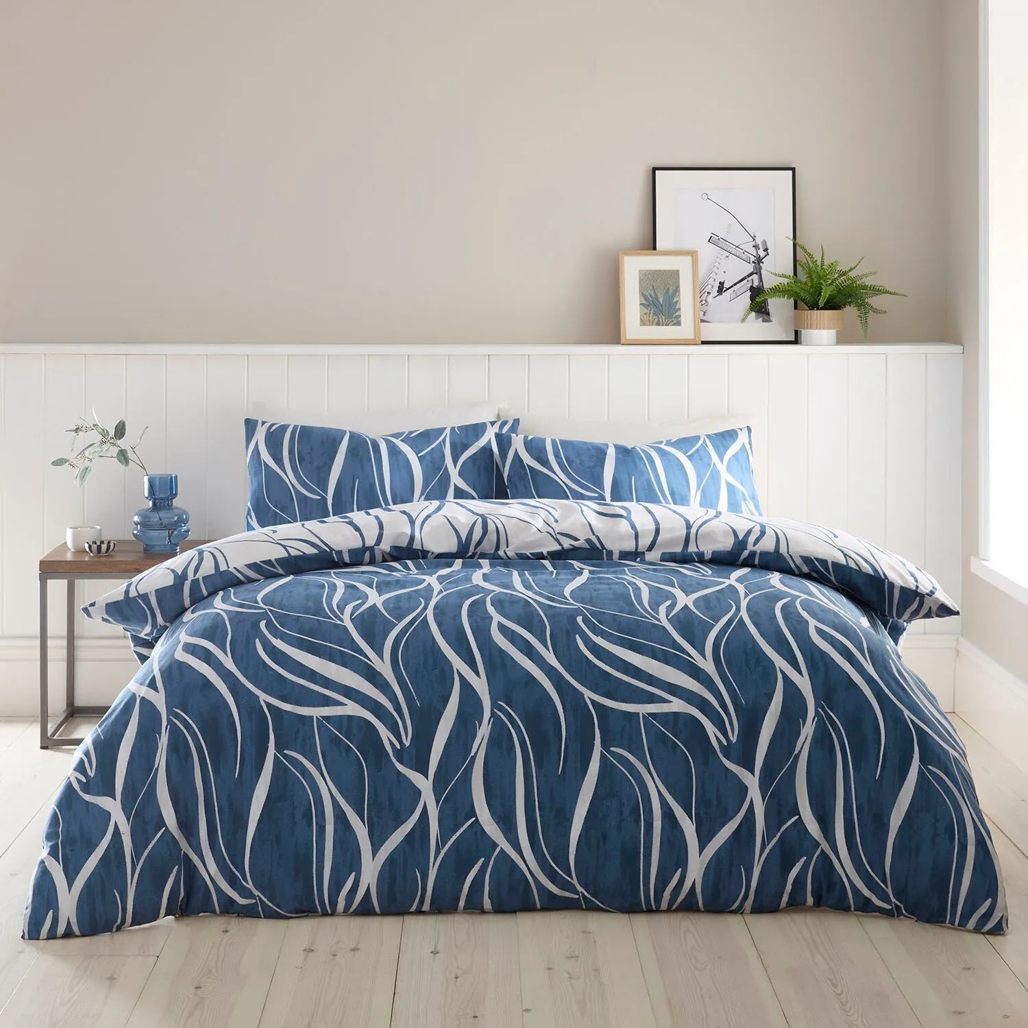 Mira Abstract King Size Duvet Set - Navy