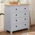 Mirano 4 Drawer Chest of Drawers with Brass Knobs - Grey