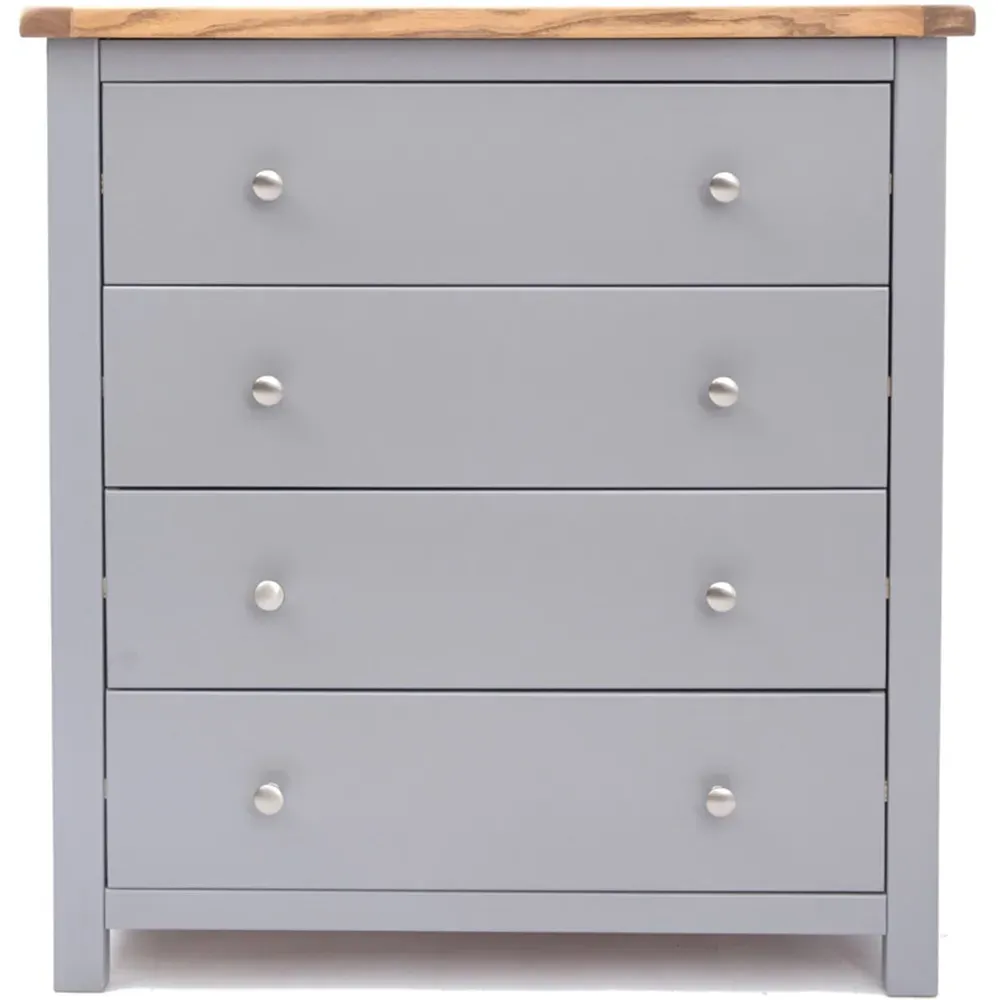 Mirano 4 Drawer Chest of Drawers with Chrome Knobs - Grey