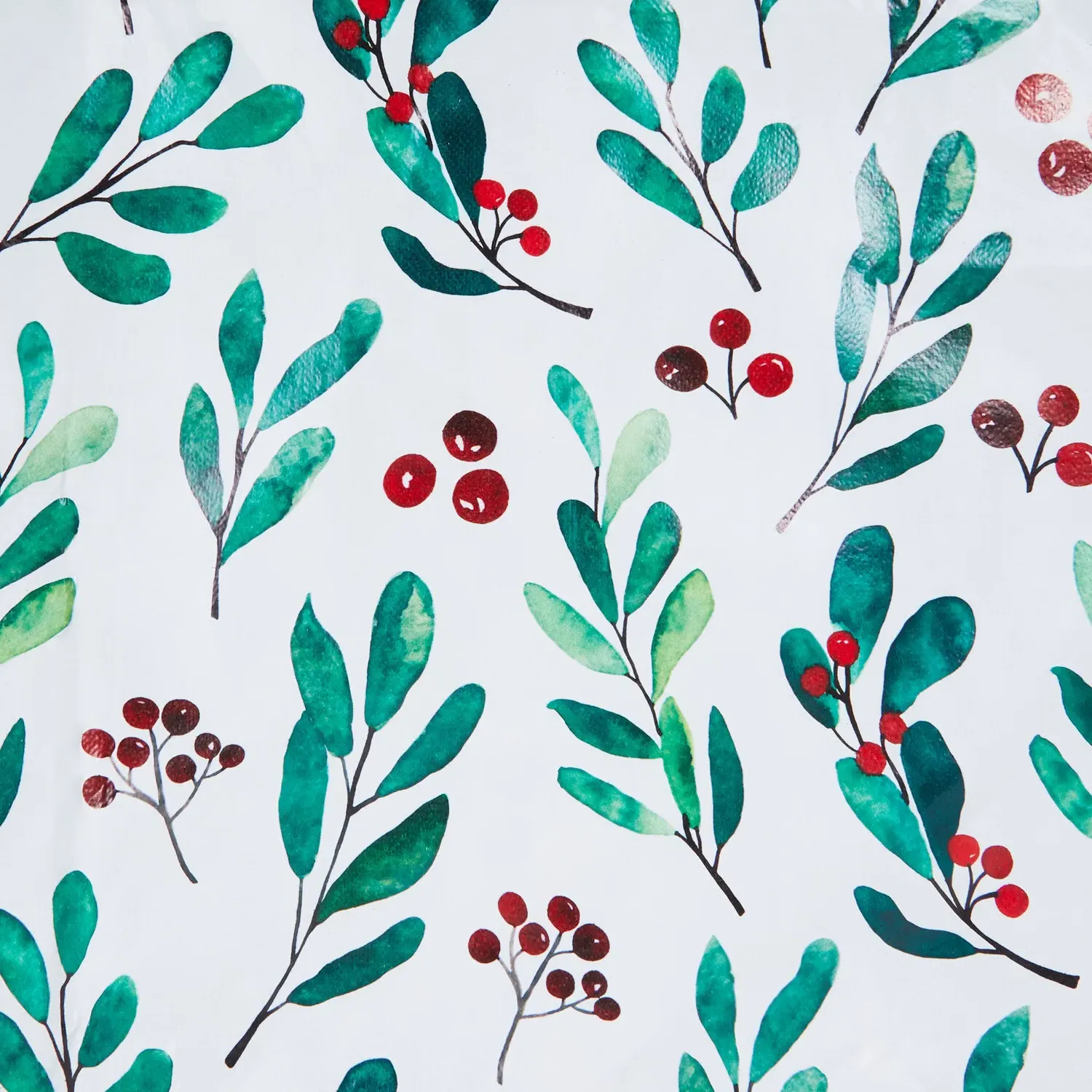 Mistletoe Wipe Clean Tablecloth - White