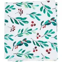 Mistletoe Wipe Clean Tablecloth - White