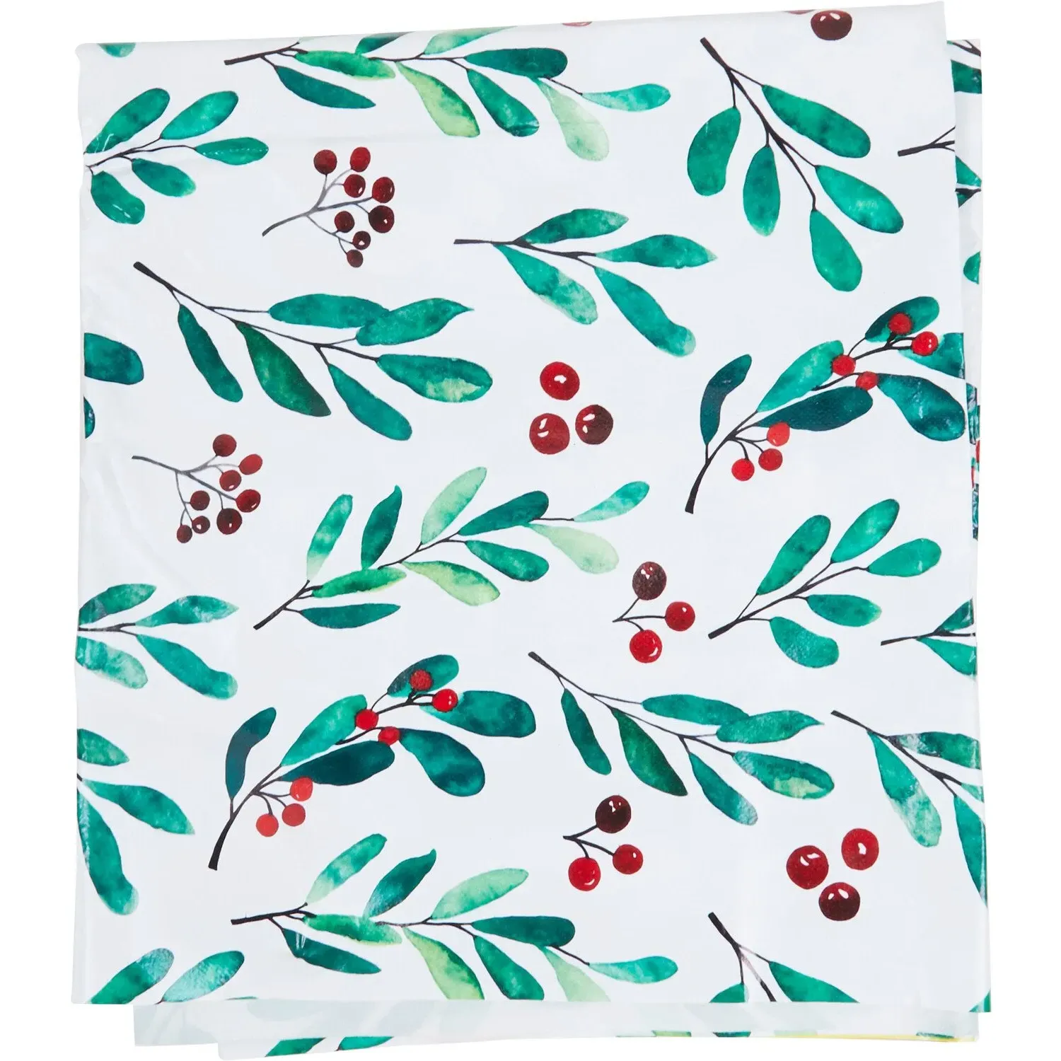 Mistletoe Wipe Clean Tablecloth - White image