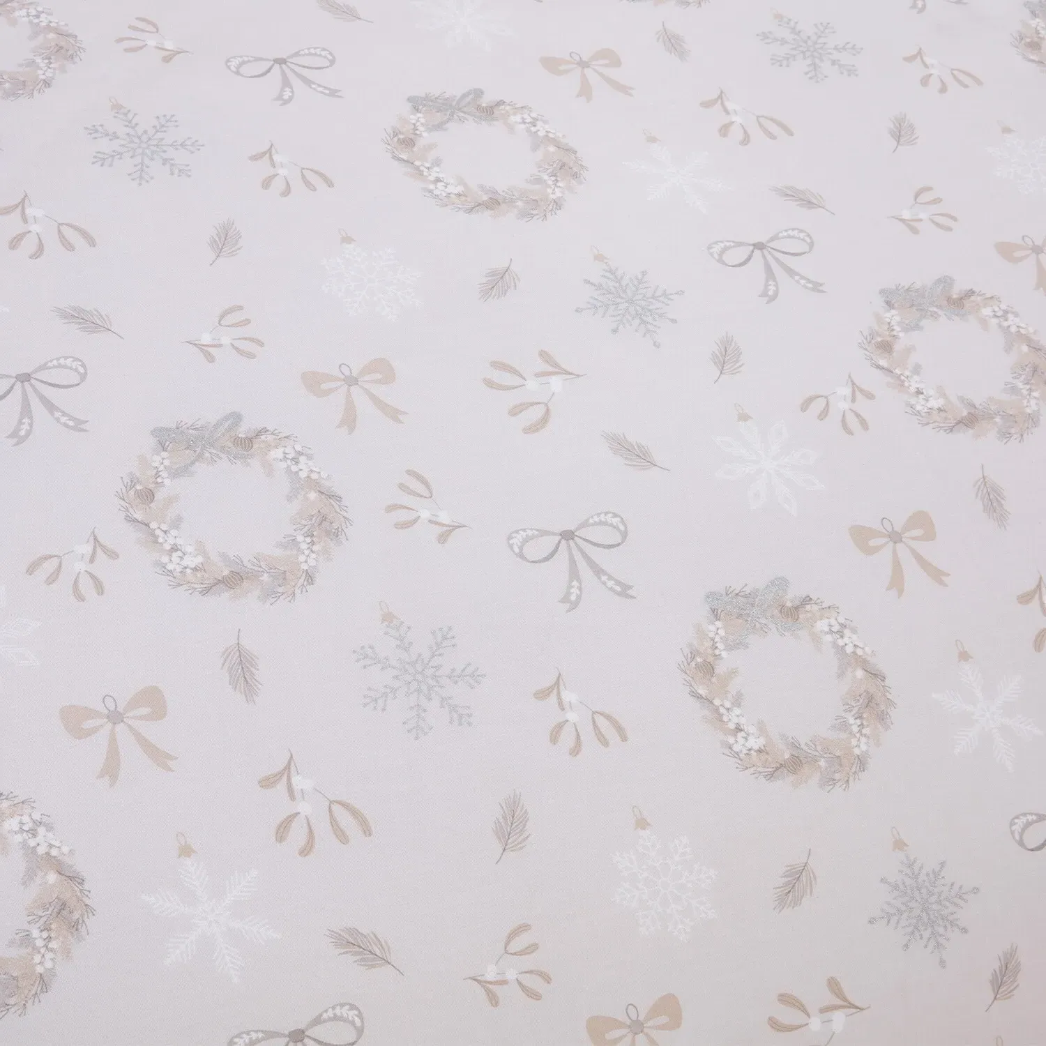 Mistletoe Wishes Double Duvet Set - Natural, Cotton Blend